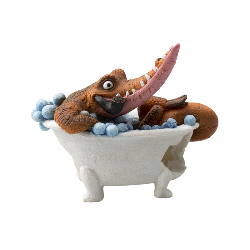 Askoll Decorazione acquari Coccodrillo con vasca 12,5x7,5x10 cm