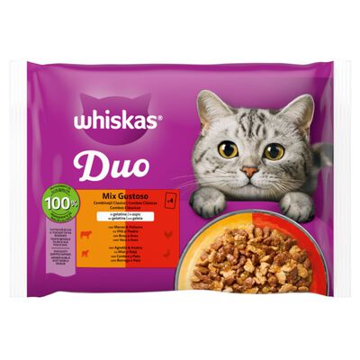 Whiskas Duo Mix Gustoso in gelatina 4x85gr