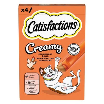 Catisfaction Snack Dreamies Creamy Pollo 4pzx10gr