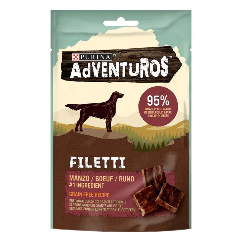 Adventuros Snack Dog High Meat Filetti con Manzo 70gr