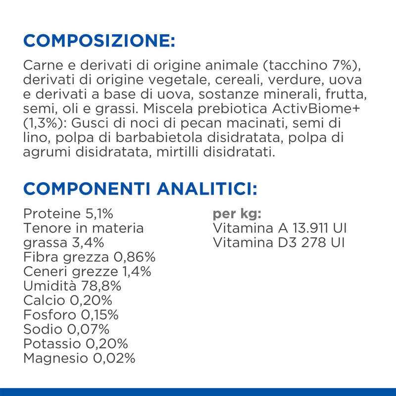 Hill's Science Plan Perfect Digestion Dog Adult Small & Mini Mousse con tacchino 200gr