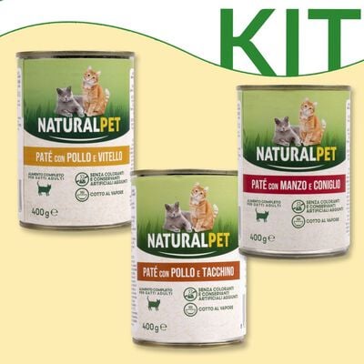 Kit degustazione Naturalpet Cat Adult pat&eacute; 400 gr