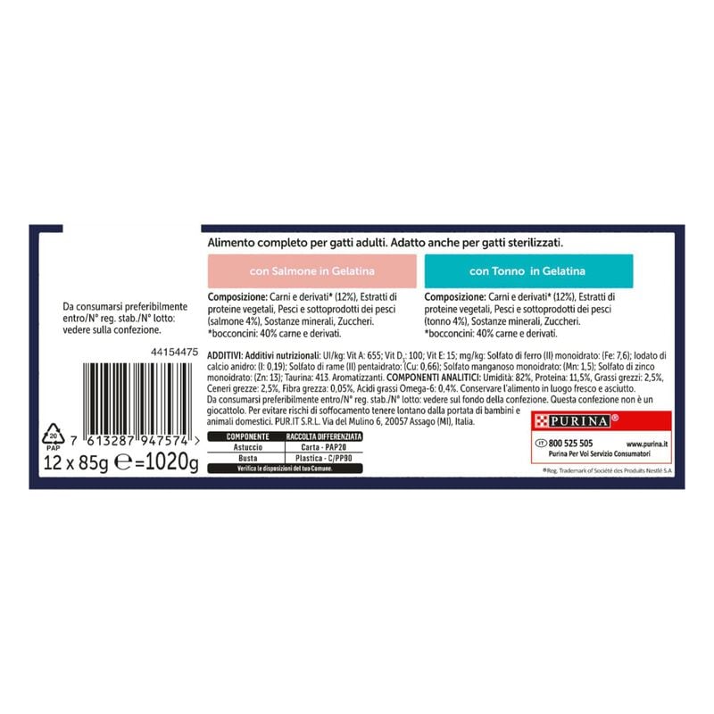 Felix Le Ghiottonerie Cat Selezioni con pesci Salmone con Tonno 72 pz x 85 gr