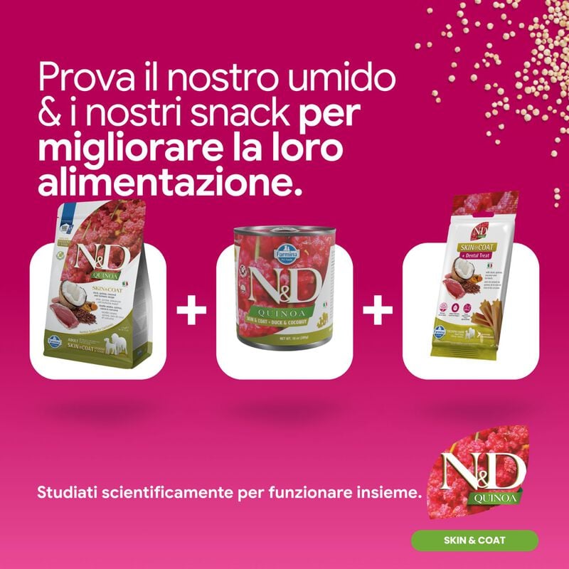 N&D Farmina Quinoa Skin & Coat Dog Adult Medium & Maxi con Anatra 2,5 kg