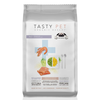 Tasty Pet Dog Salmone Gamberetti e Piselli 1Kg