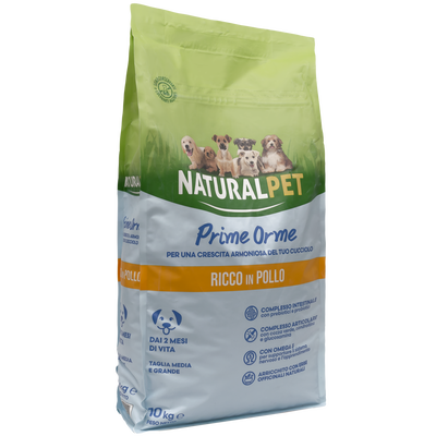 Naturalpet Prime Orme Puppy Medium&Large ricco in Pollo 10 kg