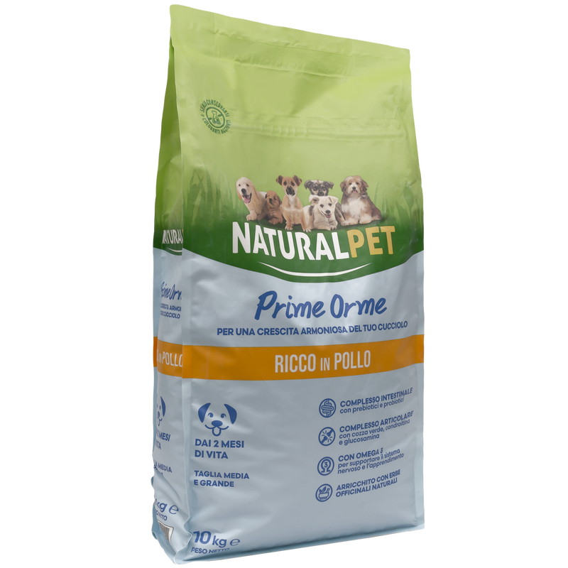 Naturalpet Prime Orme Puppy Medium&Large ricco in Pollo 10 kg