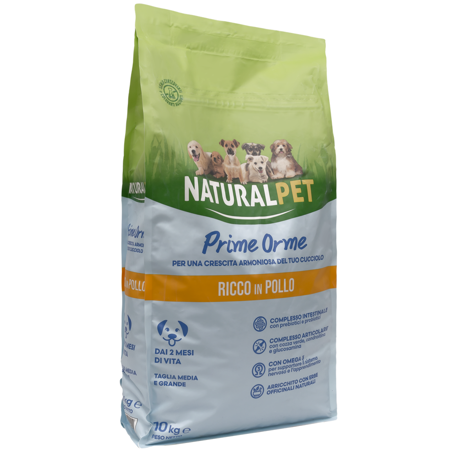 Naturalpet Prime Orme Puppy Medium&Large ricco in Pollo 10 kg