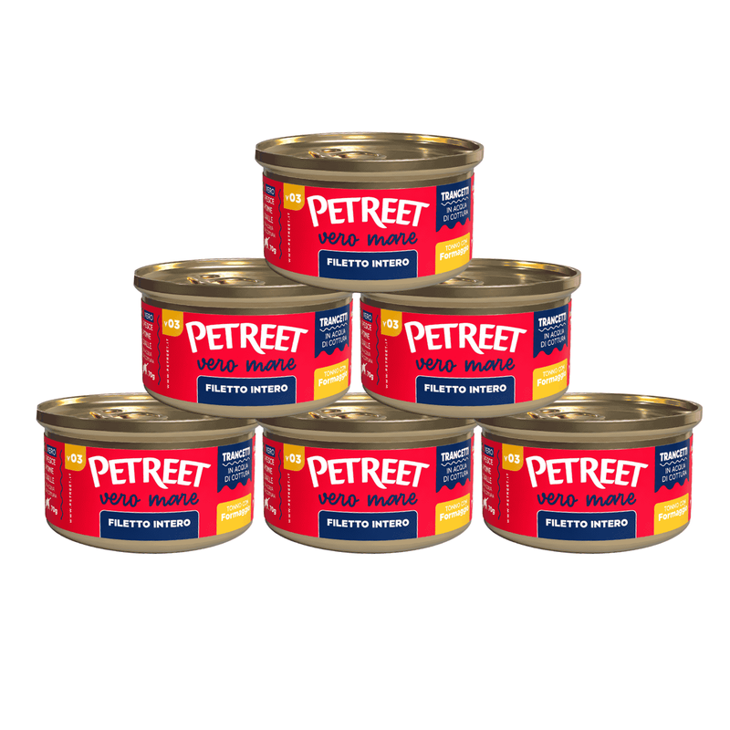 Petreet Vero Mare Trancetti Tonno con Formaggio per gatti 70 gr