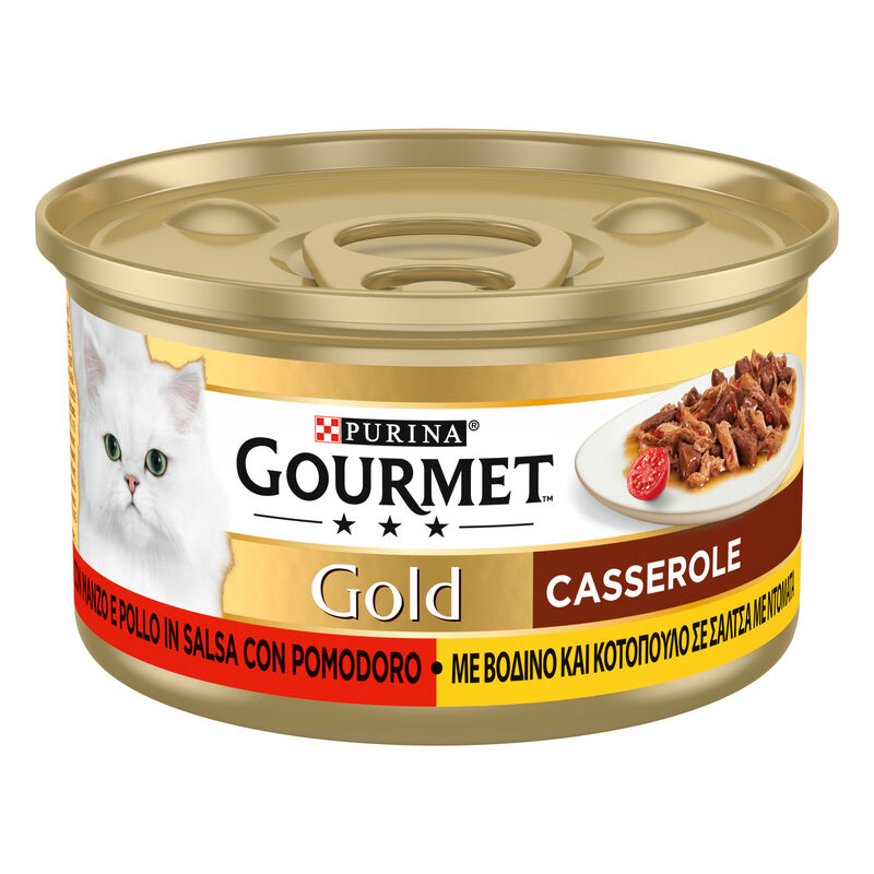 Gourmet Gold Casserole Cat Adult con Manzo e Pollo 85 gr