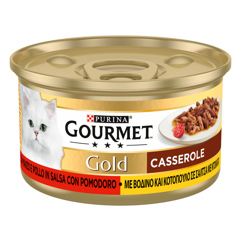 Purina Gourmet Gold Casserole Cat Adult con Manzo e Pollo 85 gr