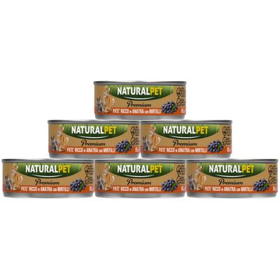 Naturalpet Premium Cat Adult Pat&eacute; ricco in Anatra con mirtilli 85gr
