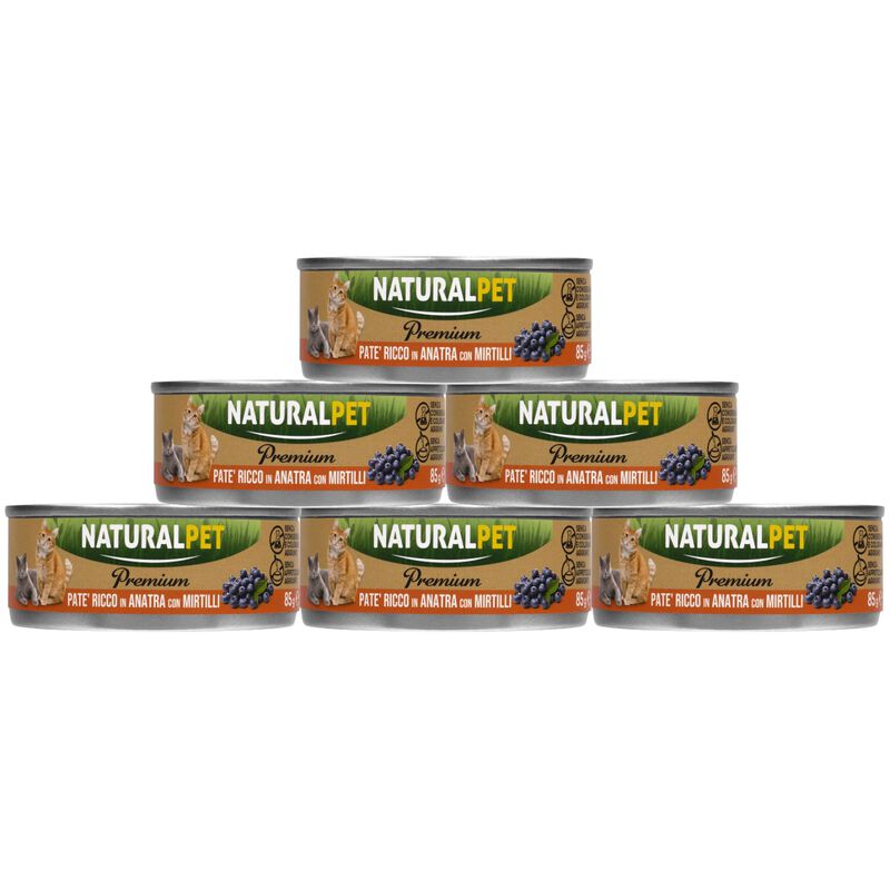 Naturalpet Premium Cat Adult Pat&eacute; ricco in Anatra con mirtilli 85gr