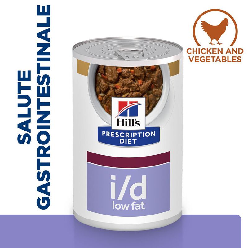 Hill's Prescription Diet Dog i/d Low Fat Digestive Care Spezzatino con Pollo e Verdure 354 gr
