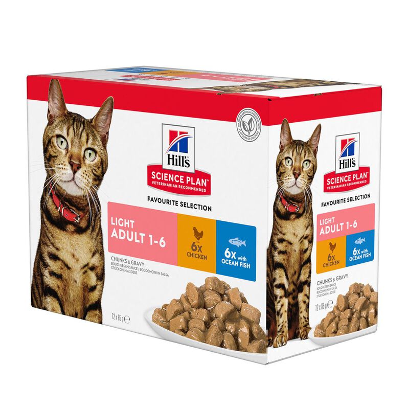 Hill's Science Plan Cat Light Adult Favourite Selection Multipack 85x12 pz
