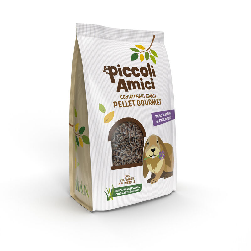 Piccoli Amici Pellet Gourmet Conigli nani adulti ricco in farina di erba medica 2,5kg