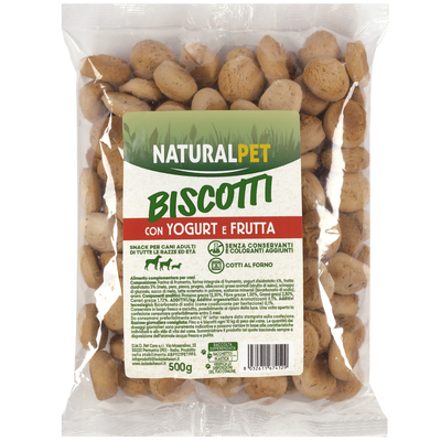 Naturalpet Biscotti per cani con  Yogurt e Frutta 500 gr