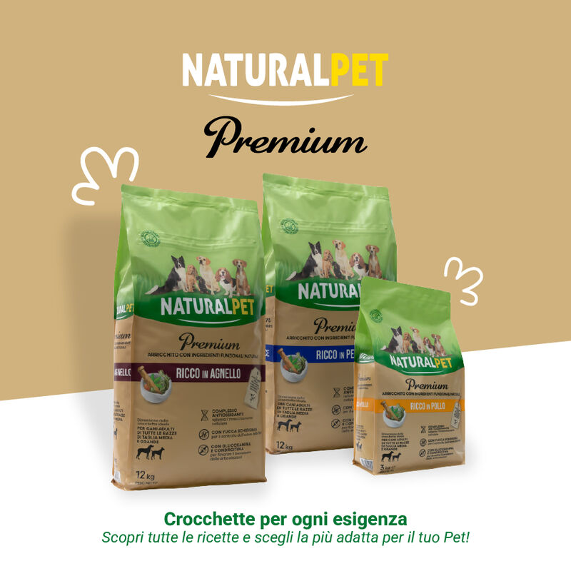 Naturalpet Premium Dog Adult All breeds ricco in Manzo 12 kg