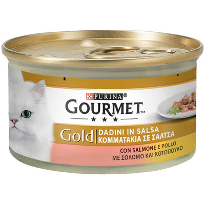 Gourmet Gold Cat Adult Dadini in Salsa con Salmone e Pollo 85 gr