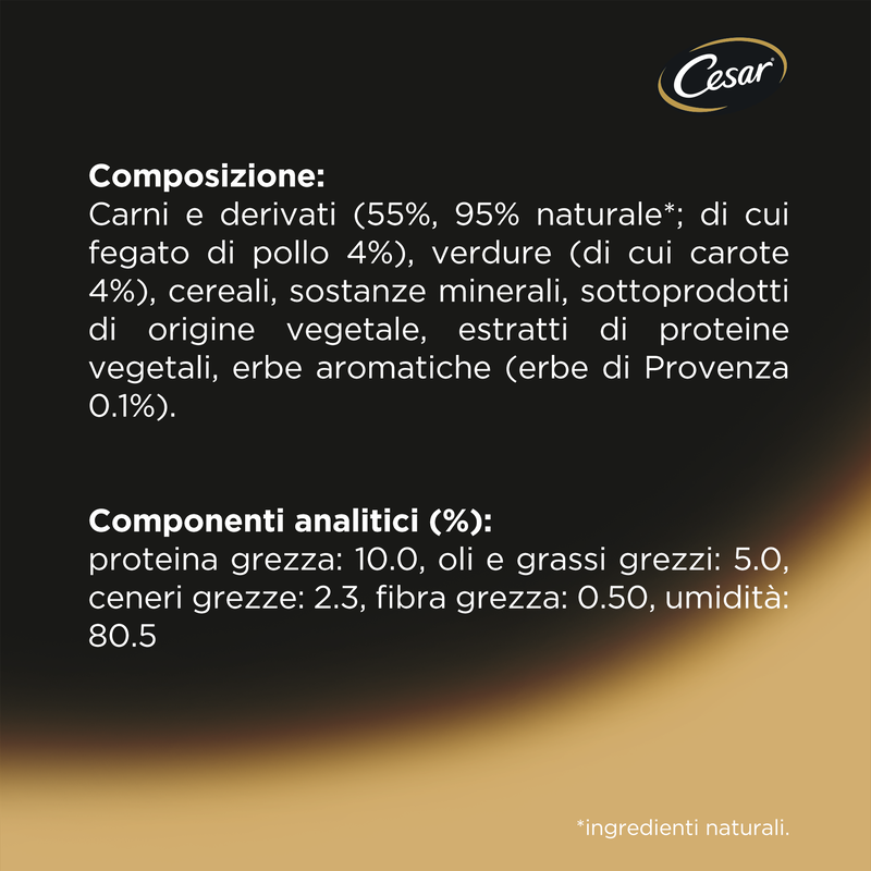 Cesar Dog Selezioni dell'Orto con Pollo, Carote ed Erbe di Provenza 150 gr