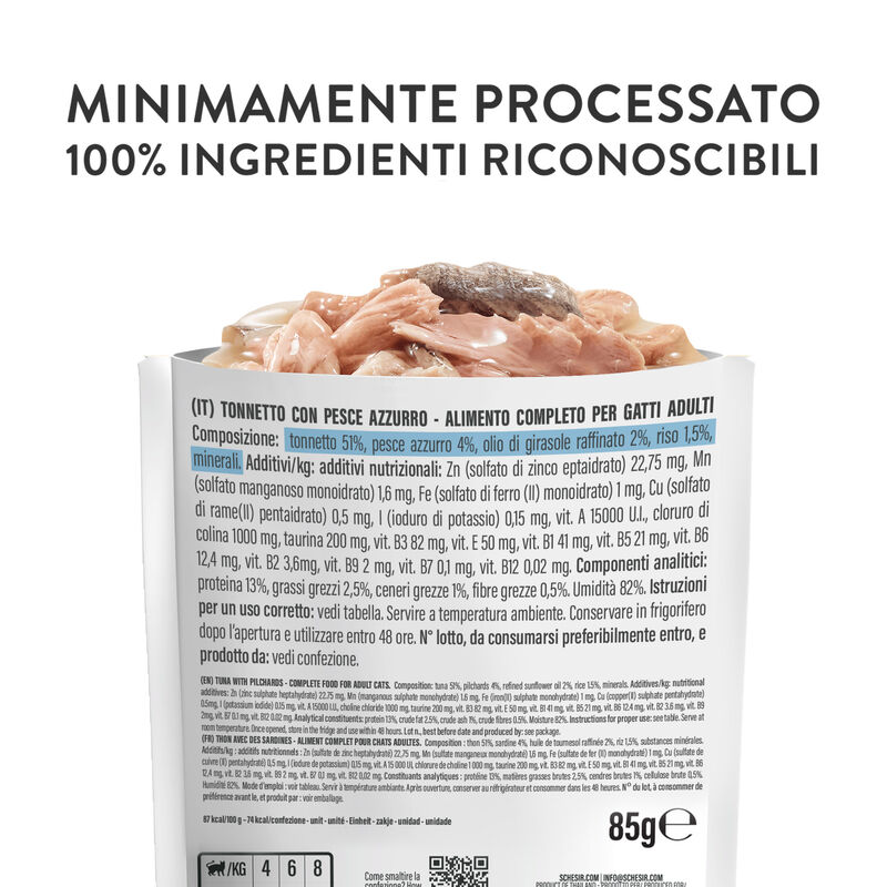 Schesir Cat Tonnetto con Pesce Azzurro in jelly 85 gr