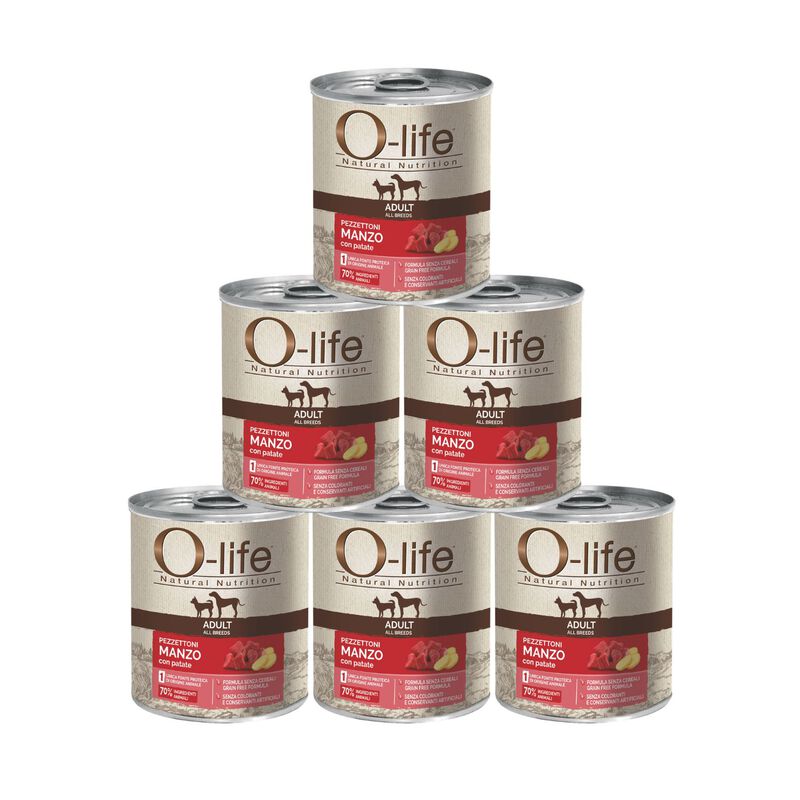 O-life Dog Adult All breeds Pezzettoni di Manzo con patate 400gr