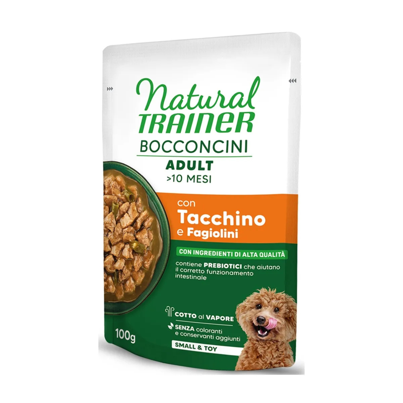 Natural Trainer Dog Adult Small&Toy con tacchino in salsa 100 gr