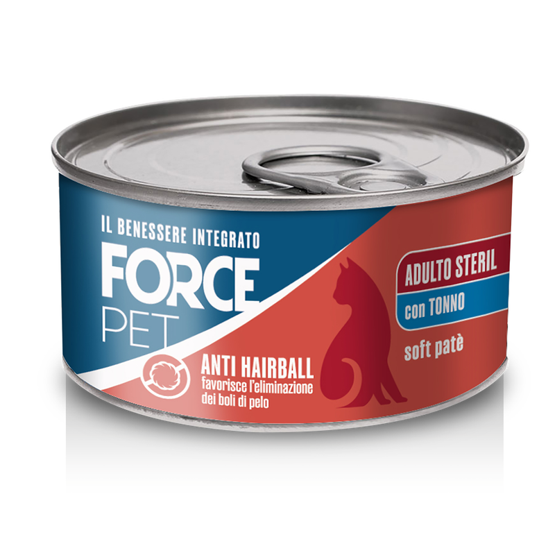 Forcepet Cat Adult Steril Anti Hairball soft pat&egrave; con tonno 85gr
