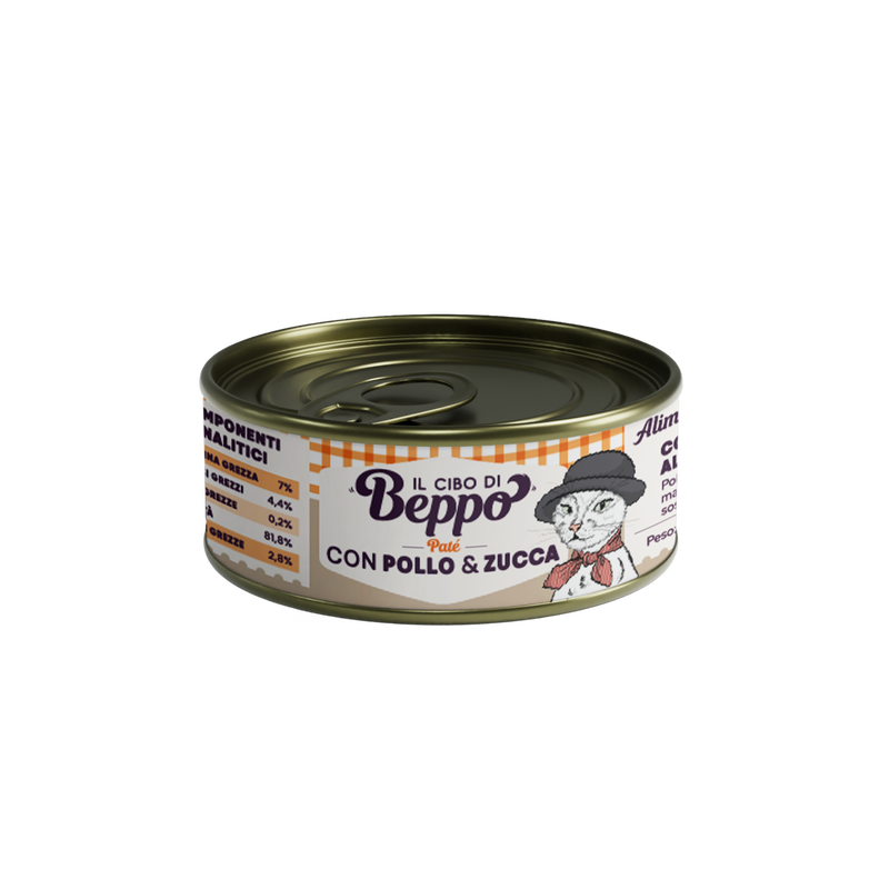 Il Cibo di Beppo Cat Adult Steril paté con pollo&zucca 85gr