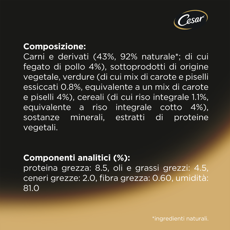 Cesar Dog Scelta dello Chef con Pollo Riso e Verdure 150 gr