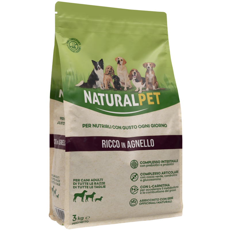 Naturalpet Dog Adult All Breed Ricco in Agnello 3 kg