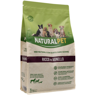 Naturalpet Dog Adult All Breed Ricco in Agnello 3 kg