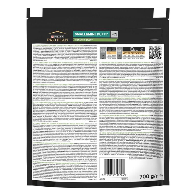 Purina Pro Plan Dog Puppy Small & Mini Healthy Start Pollo 700 gr