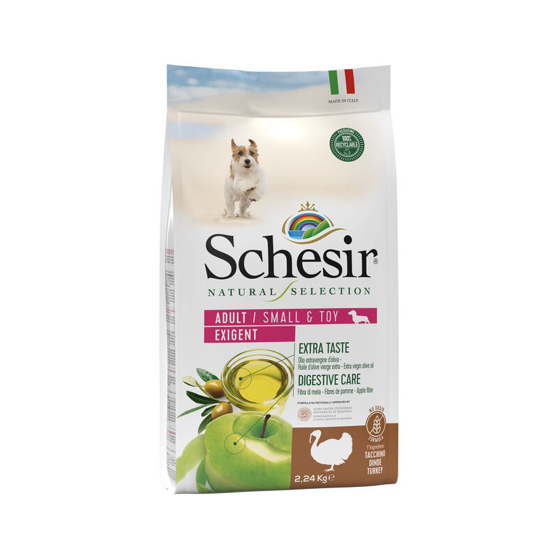 Schesir Natural Selection Exigent Dog Adult small&toy ricco in tacchino 2,24 kg