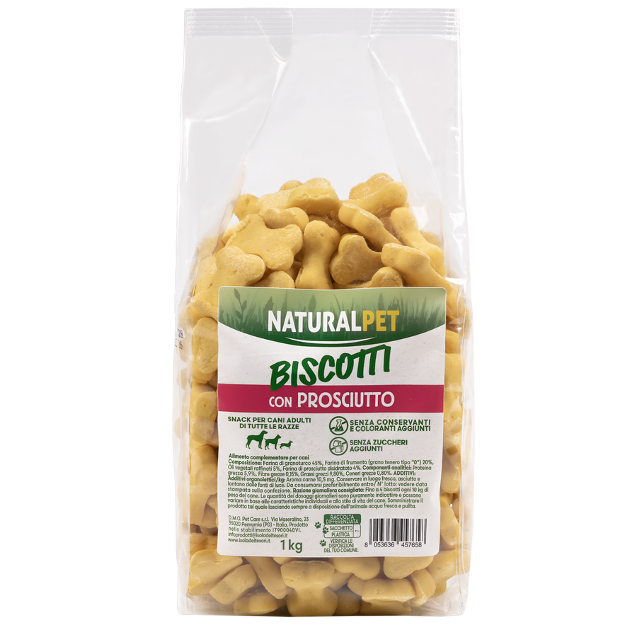 Naturalpet Dog Adult Snack biscotti con prosciutto 1kg