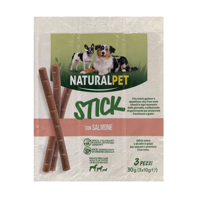 Naturalpet Snack Stick ricco in Salmone 3pzx10 gr