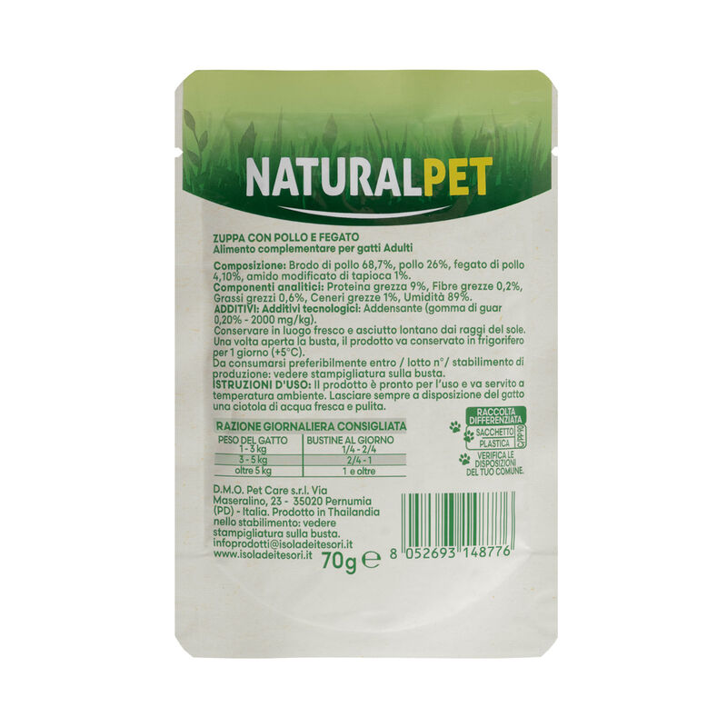 Naturalpet Le Zuppe Cat Adult con Pollo e Fegato 70 g