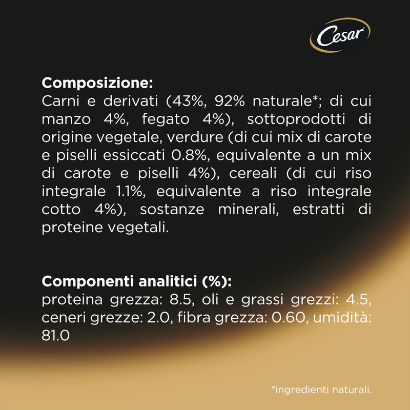 Cesar Dog Scelta dello Chef con Manzo Riso e Verdure 150 gr