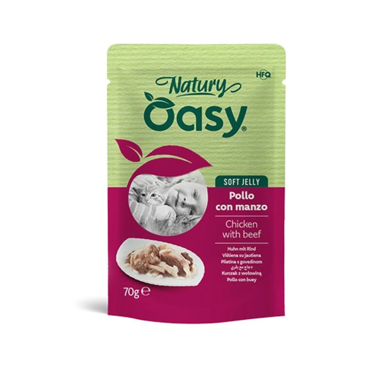 Oasy Natury cat adult Pollo con Manzo 70 gr