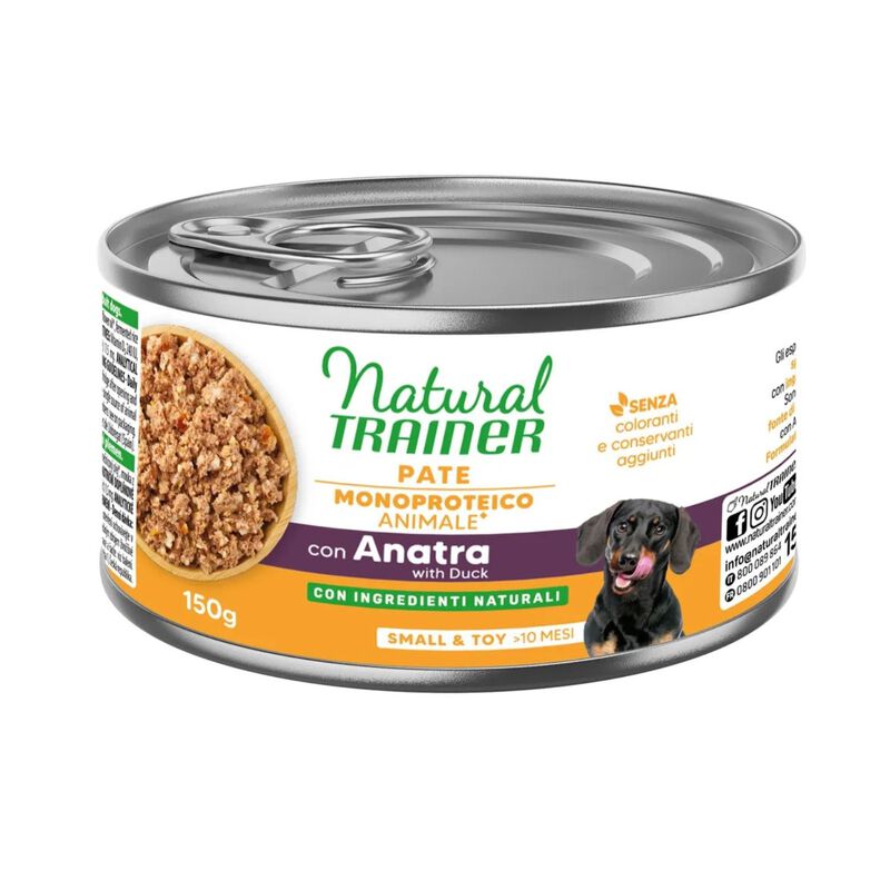 Natural Trainer Dog Adult Small&Toy Pat&eacute; Monoproteico con Anatra 150 gr