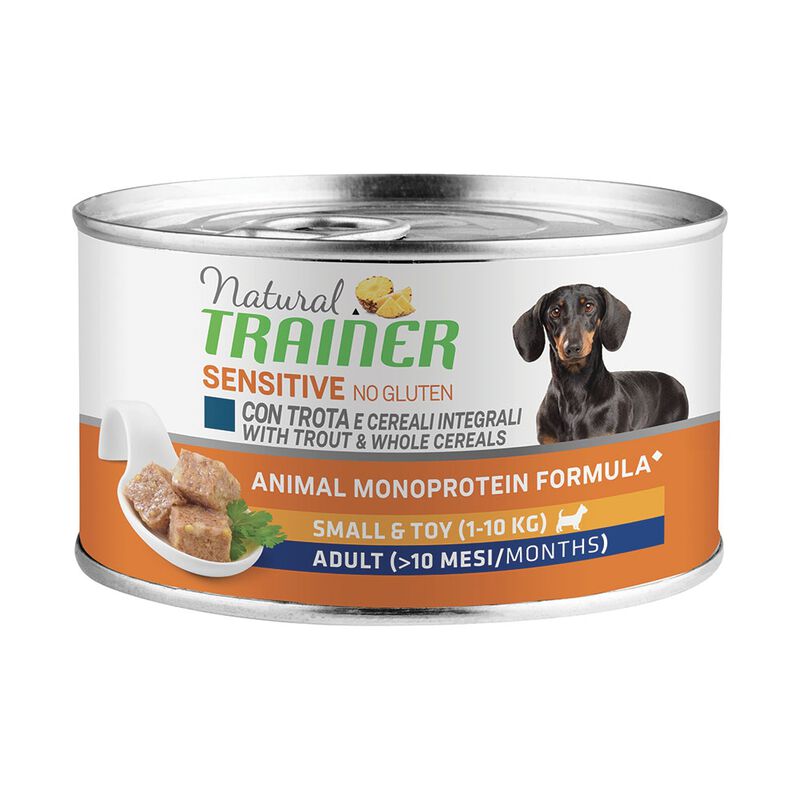 Natural Trainer Dog Sensitive No Gluten Small&Toy Adult con Trota 150 gr.