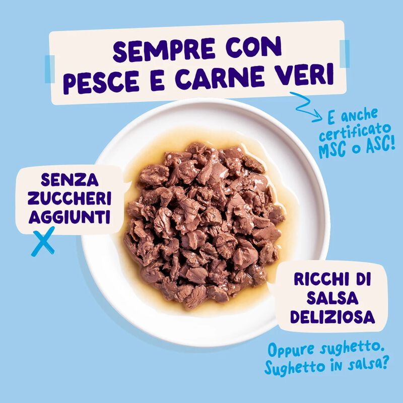 Edgard & Cooper Bocconcini in Salsa per gatti adulti Pesce 12pzx85gr