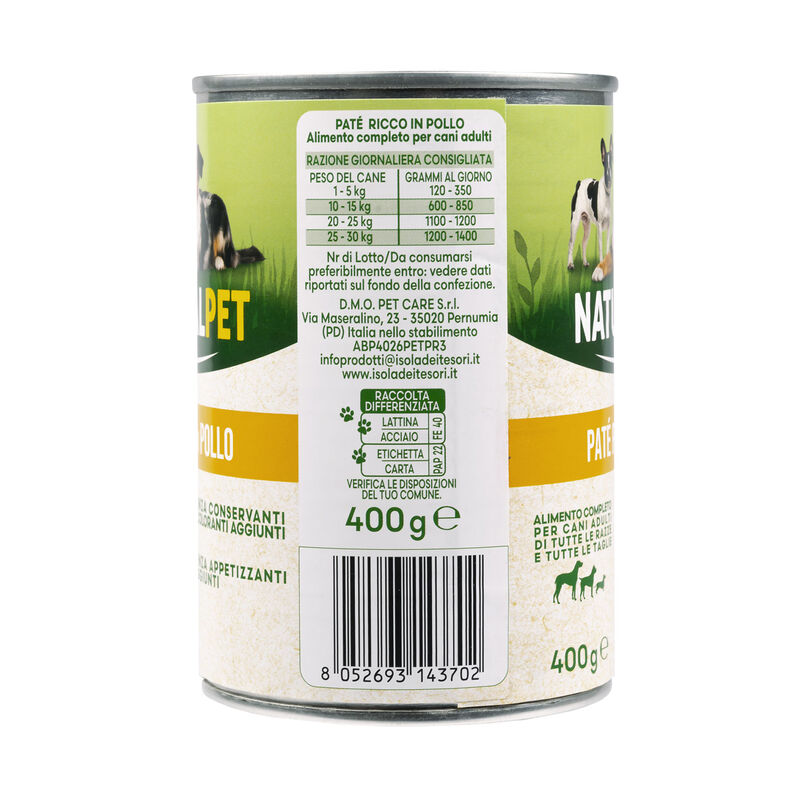 Naturalpet Dog Adult Patè ricco in Pollo 400 gr
