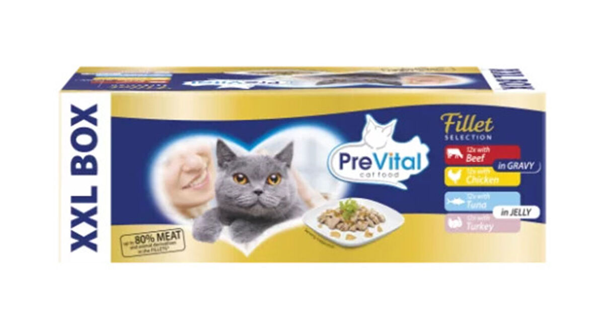 Prevital Cat Adult Multipack Filetti Manzo e Pollo in salsa Tonno e