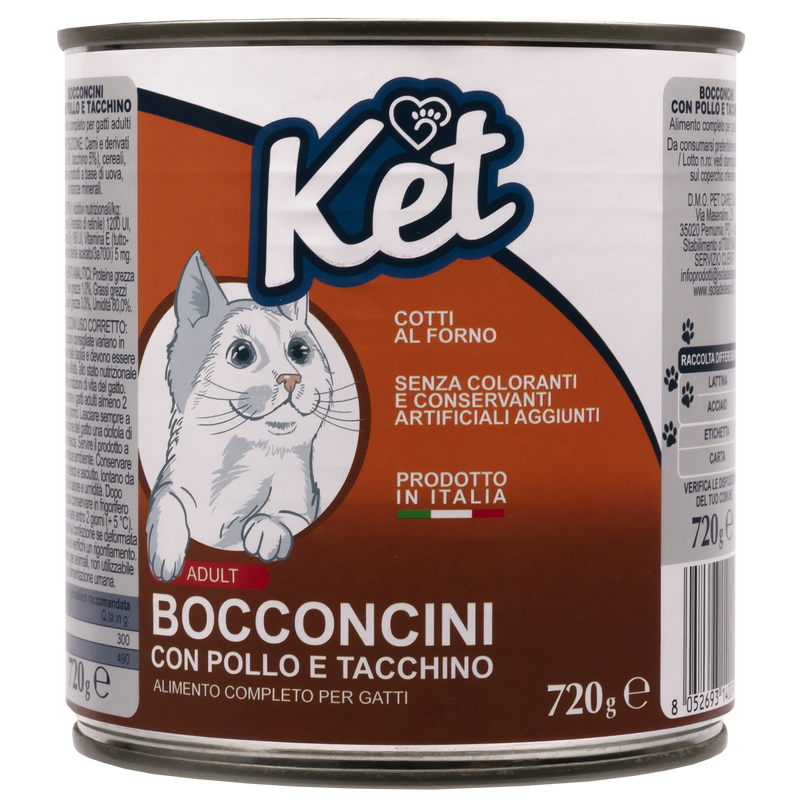 Ket Adult All breeds Bocconcini Pollo e Tacchino 720 gr