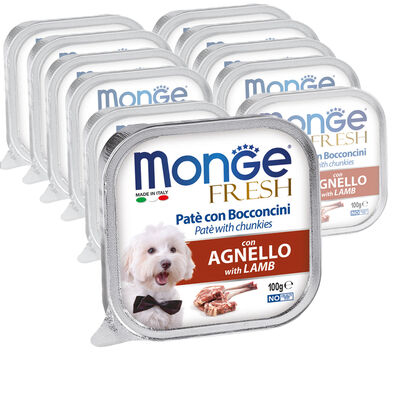 Monge Fresh per cani adulti Paté con Bocconcini di Agnello 100 gr