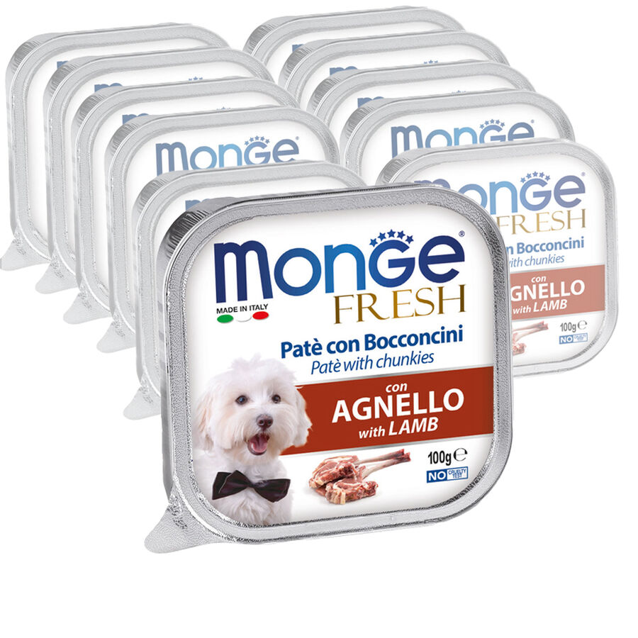 Monge Fresh per cani adulti Pat&eacute; con Bocconcini di Agnello 100 gr