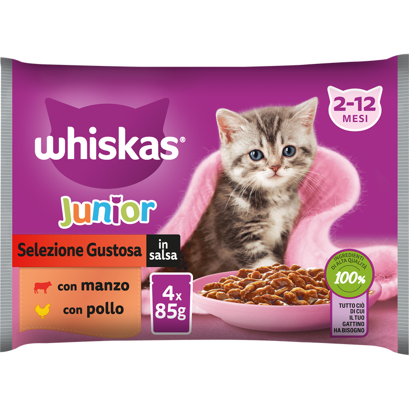 Whiskas Cat Junior Selezione Gustosa in salsa 4x85gr