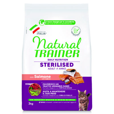 Natural Trainer Cat Adult Sterilised Salmone 3 kg
