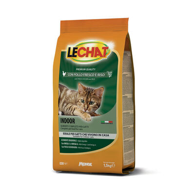 LeChat Cat Indoor con Pollo fresco e riso 1,5kg